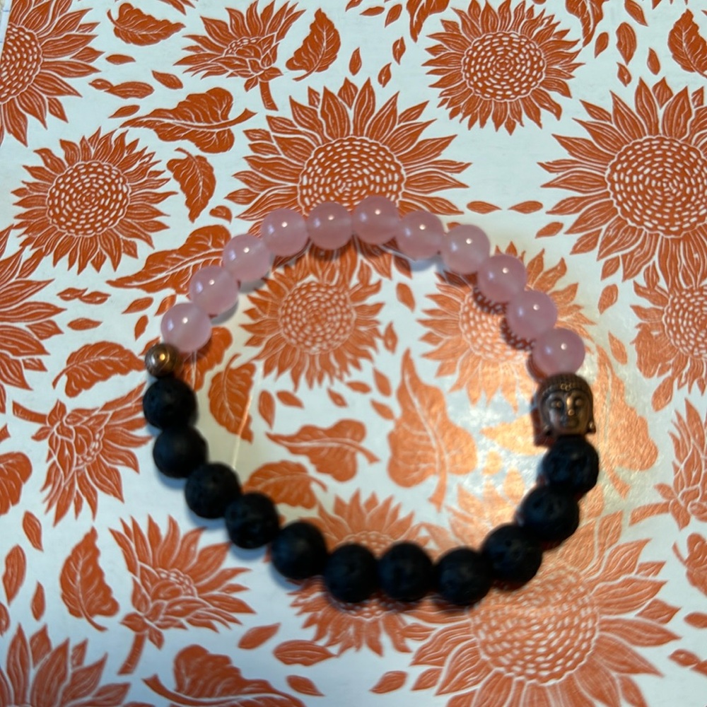 Rose quartz and lava rock Bracelet
